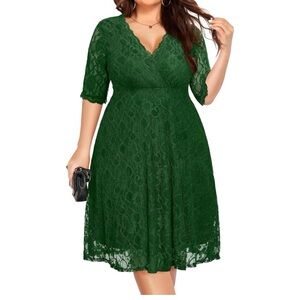 New Women size 22 Plus Size Wedding Guest Cocktail Party Semi Formal Lace Dress